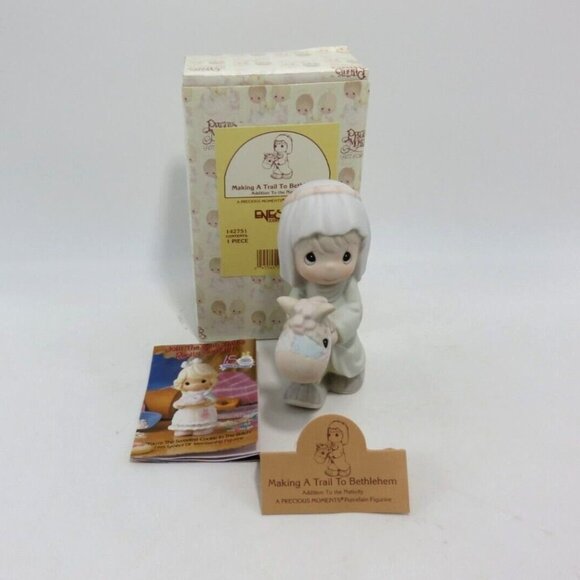 PRECIOUS MOMENTS "Making A Trail To Bethlehem" Porcelain Figurine Boxed 1995 - Picture 1 of 10